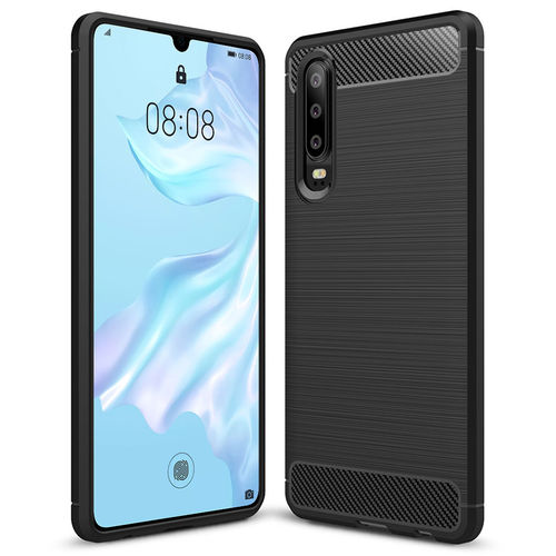 Flexi Slim Carbon Fibre Case for Huawei P30 - Brushed Black